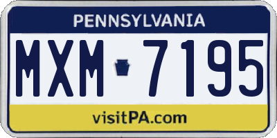 PA license plate MXM7195