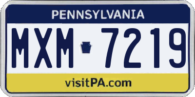 PA license plate MXM7219