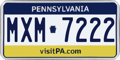 PA license plate MXM7222