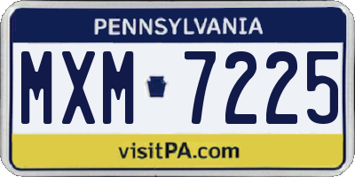 PA license plate MXM7225