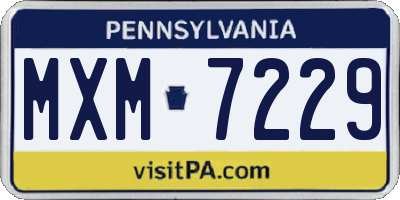 PA license plate MXM7229