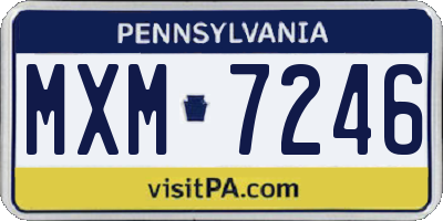 PA license plate MXM7246