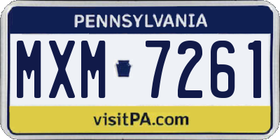 PA license plate MXM7261