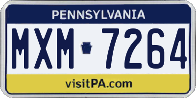 PA license plate MXM7264