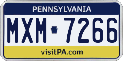 PA license plate MXM7266