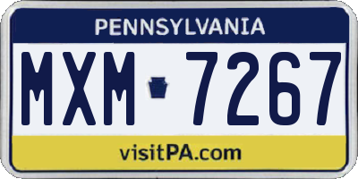 PA license plate MXM7267