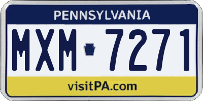 PA license plate MXM7271