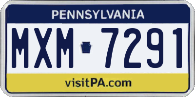 PA license plate MXM7291