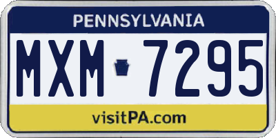 PA license plate MXM7295
