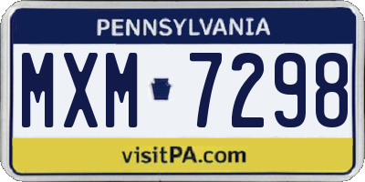PA license plate MXM7298