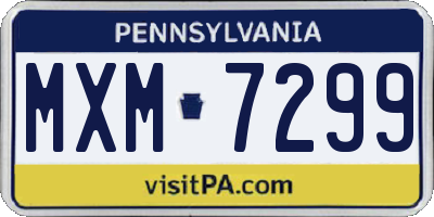 PA license plate MXM7299