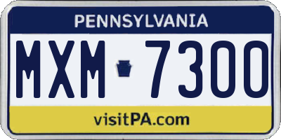 PA license plate MXM7300