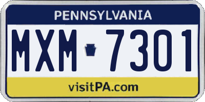 PA license plate MXM7301
