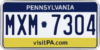 PA license plate MXM7304