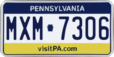 PA license plate MXM7306
