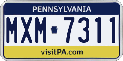 PA license plate MXM7311