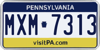 PA license plate MXM7313