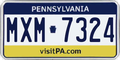 PA license plate MXM7324