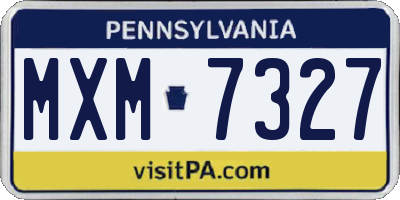 PA license plate MXM7327