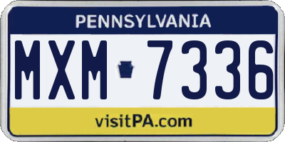 PA license plate MXM7336