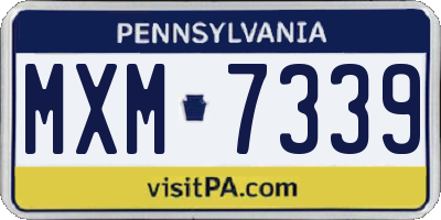 PA license plate MXM7339