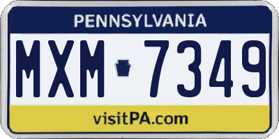PA license plate MXM7349