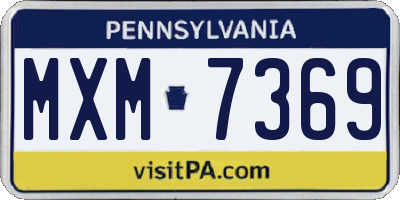 PA license plate MXM7369