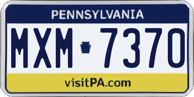 PA license plate MXM7370