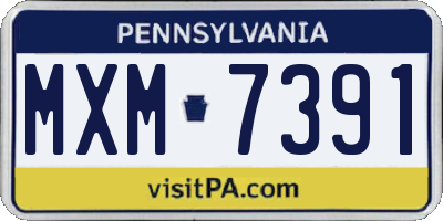 PA license plate MXM7391