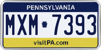 PA license plate MXM7393