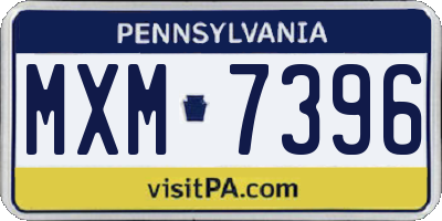 PA license plate MXM7396