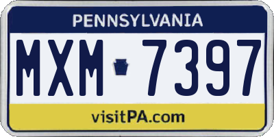 PA license plate MXM7397