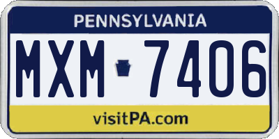 PA license plate MXM7406