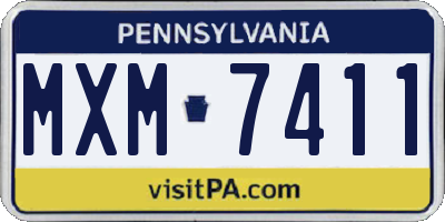 PA license plate MXM7411