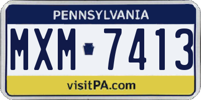 PA license plate MXM7413