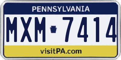 PA license plate MXM7414