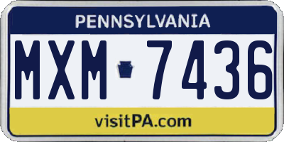PA license plate MXM7436