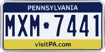 PA license plate MXM7441