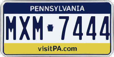 PA license plate MXM7444