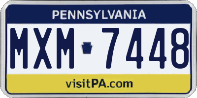 PA license plate MXM7448
