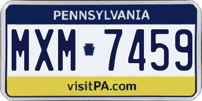 PA license plate MXM7459