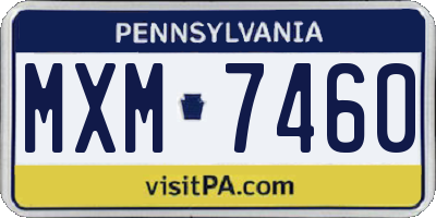 PA license plate MXM7460