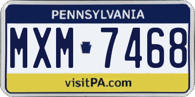 PA license plate MXM7468