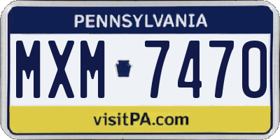 PA license plate MXM7470