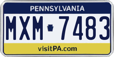 PA license plate MXM7483