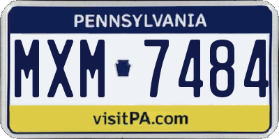 PA license plate MXM7484