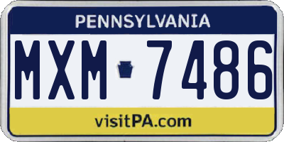 PA license plate MXM7486