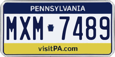 PA license plate MXM7489