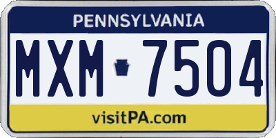 PA license plate MXM7504