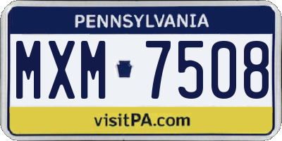 PA license plate MXM7508